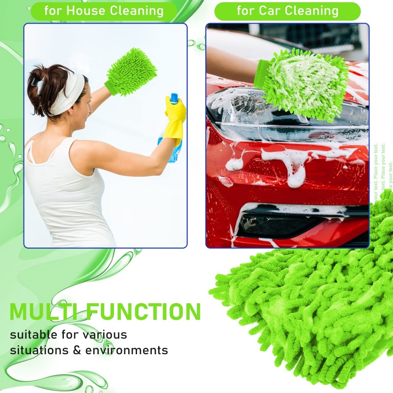 Microfiber Chenille Car Wash Mitt Mikrovesel Chenille Car Wash Mitt