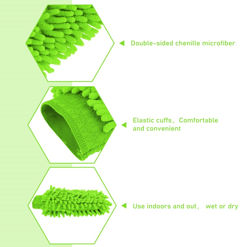 Microfiber Chenille Car Wash Mitt Mikrovesel Chenille Car Wash Mitt