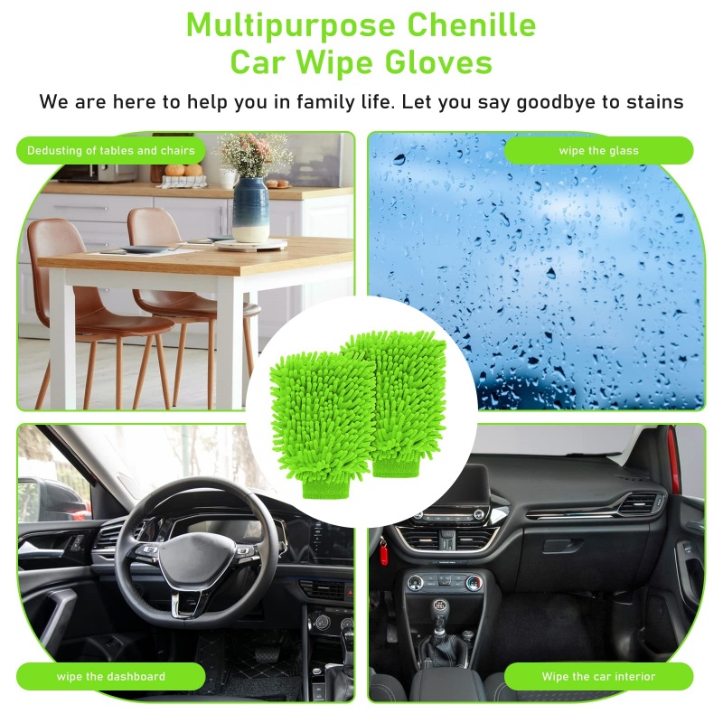 Microfiber Chenille Car Wash Mitt Mikrovesel Chenille Car Wash Mitt