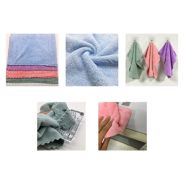Microfiber Coral Velvet Very Absorbent Kitchen Dish and Cup Cloths (9) Mikrofiber Coral Velvet Çox Emici Mətbəx Qabları və Kubokları (9)