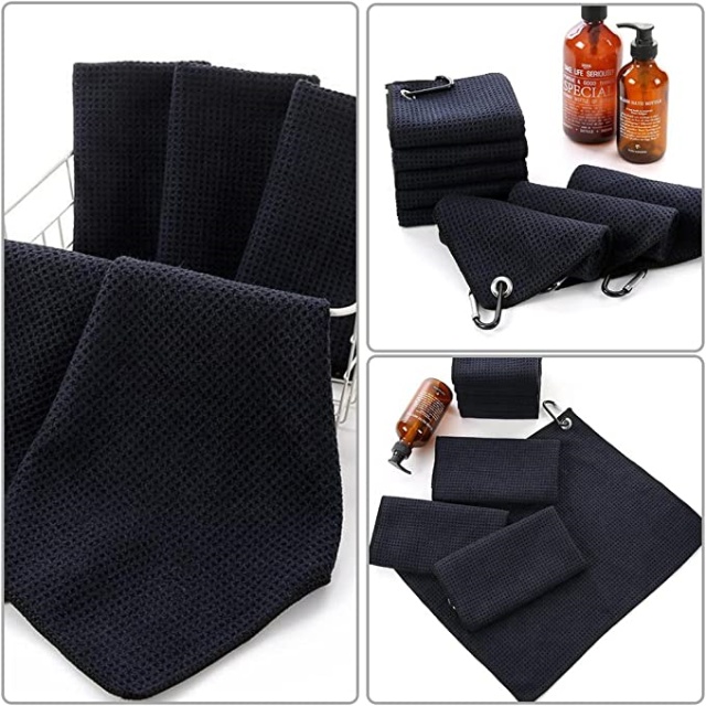 Sumisipsip at mabilis na natutuyo na microfiber sports golf towel (5)