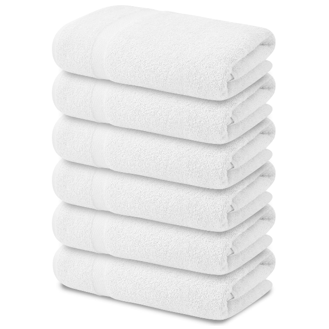 Quick Dry Deluxe Collection Cotton Hotel B&iacute;l&aacute; osuška s logem (1)