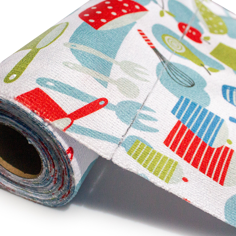 Disposable Absorbent Fabric Custom Logo Printed Kitchen Tear Rolls - JUHAO