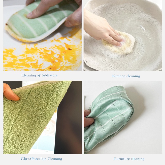 &Eacute;ada&iacute; Glanadh Bamb&uacute; Microfiber Sraith de 8 - JUHAO