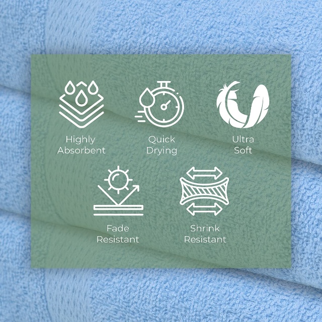 Quick Dry Deluxe Series Bamboo Cotton Hotel feh&eacute;r f&uuml;rdőlepedő - JUHAO