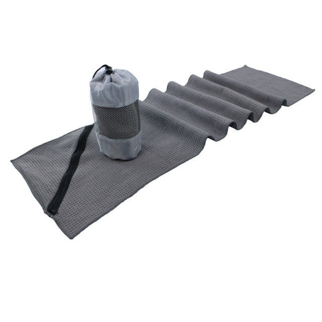 Handuk Gym Wafel Microfiber dengan Saku Ritsleting - JUHAO